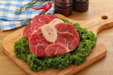 Raw ossobuco beef meat for cooking