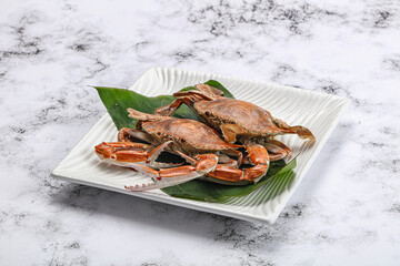 Yummy boiled crab in the plate