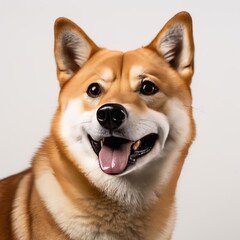 Canon-Shot Realism: Shiba Inu against Pristine White