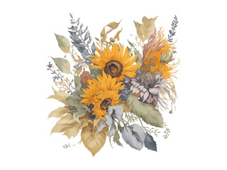 Watercolor Flowers And Roses for valentine's day and mother's day. Png Clip Art