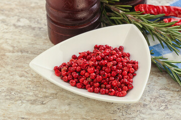 Red pepper corn seeds aroma