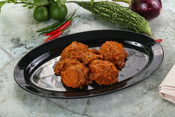 Kashmiri aloo dum - potato stuffed cheese