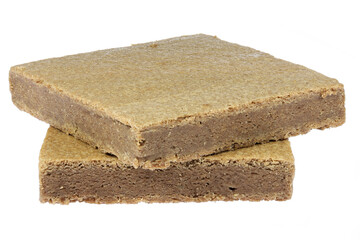 Dutch Blokzijler Brok (spiced biscuit) isolated on white background