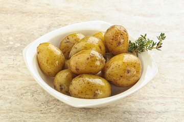 Boiled baby potato in the bowl