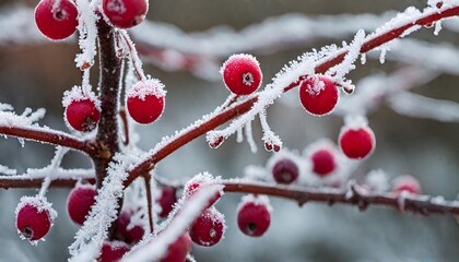 red berries in snow