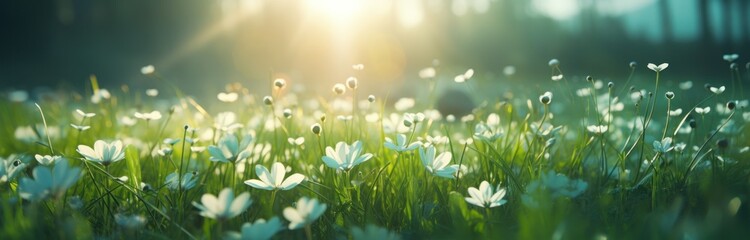 wallpaper grassy field green flowers on the,