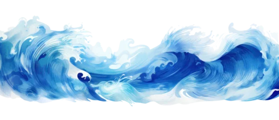 Fotobehang water waves art isolated on the transparent © olegganko