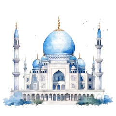 Fototapeta premium watercolor mosque isolated