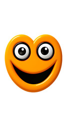 Fototapeta premium Emoticon de fondo transparente de un corazon amarillo sonriendo 