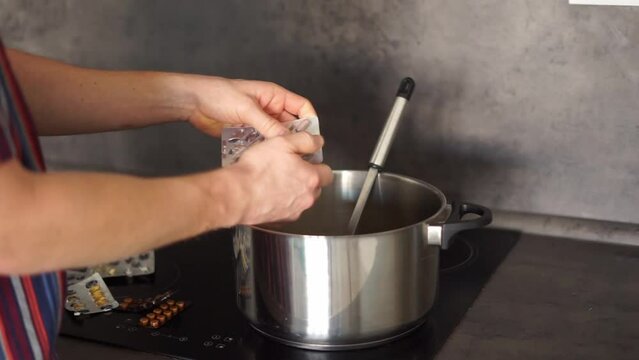 cooks pills for drug use at home