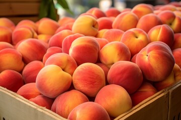 Fresh peaches at a farmer's market