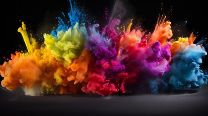 vibrant powder explosion: dynamic burst of color on dark background