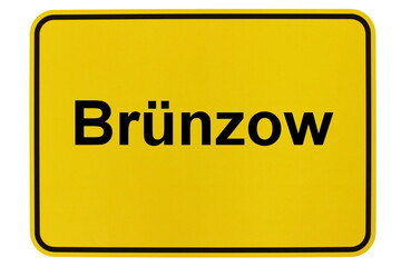 Illustration eines Ortsschildes der Gemeinde Brünzow in Mecklenburg-Vorpommern