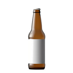 Beer bottle mockup isolated on transparent background