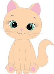 Cute cat kitty illustration redhead