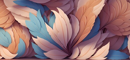 feathers background Colorful soft feathers, illustration