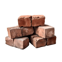 Old bricks isolated on transparent background