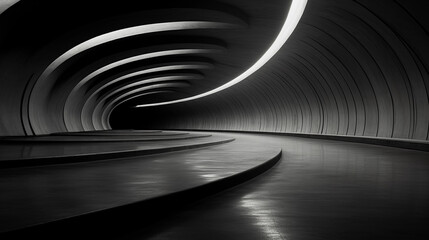 Industrial Tunnel with Minimalist Design Showcases Starkness and Purity