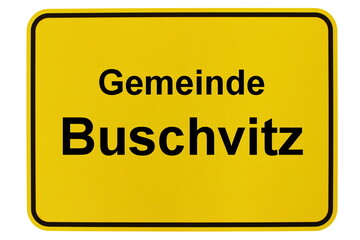 Illustration eines Ortsschildes der Gemeinde Buschvitz in Mecklenburg-Vorpommern