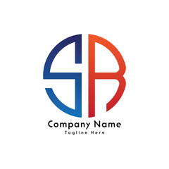 Fototapeta premium SR letter round shape logo design icon