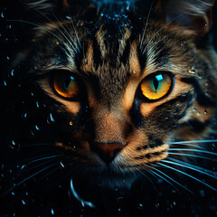 Mystical and Impressive Cat Eyes in the Night