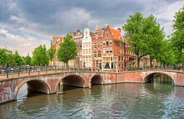 Bridge crossing of the Reguliersgracht with the Herengracht in Amsterdam - 688182360