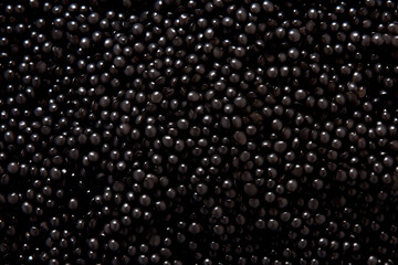 Closeup of natural black caviar as background, texture of expensive luxury fresh sturgeon caviar macro photo. - obrazy, fototapety, plakaty