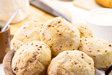 bowl full of traditional brazilian cheese bread or cheese biscuiit