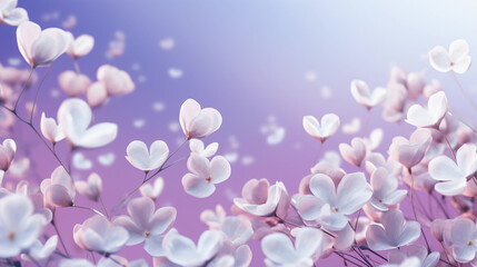 Ethereal White Hearts Floating on a Soft Lavender Background: Embodying Love’s Gentle Embrace