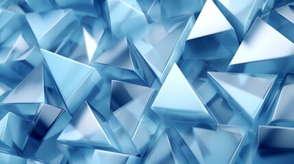 3d rendering of abstract metallic background with blue cubes in empty space