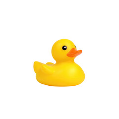 Yellow rubber duck isolated isolated on transparent background.