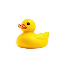 Yellow rubber duck isolated isolated on transparent background.