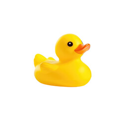 Yellow rubber duck isolated isolated on transparent background.