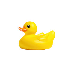 Yellow rubber duck isolated isolated on transparent background.
