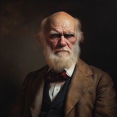 Reconstitution of Charles Darwin’s portrait, ia generated