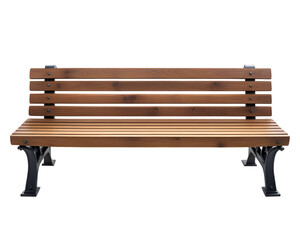 Wooden Park Bench Isolated on Transparent Background