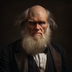 Reconstitution of Charles Darwin’s portrait, ia generated