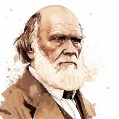 Reconstitution of Charles Darwin&rsquo;s portrait, ia generated