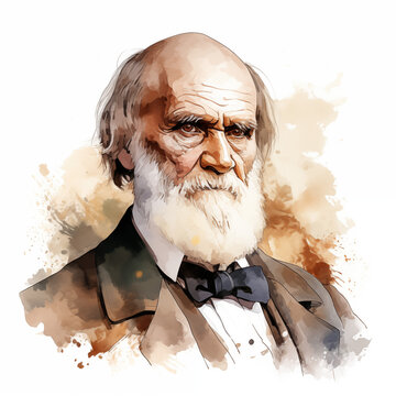 Reconstitution of Charles Darwin&rsquo;s portrait, ia generated