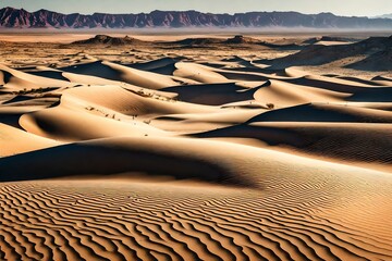 The mesmerizing formations of sand dunes in a vast desert landscape