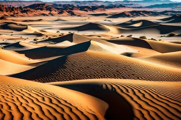 The mesmerizing formations of sand dunes in a vast desert landscape