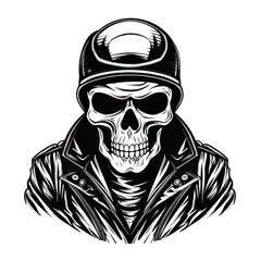 black skull motorcycle club logo isolated