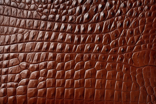 A close up details texture of a comodo skin pattern in brown color, realistic wallpaper, Generated by AI