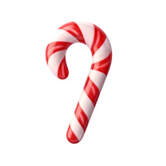Candy cane Christmas decoration isolated on transparent background