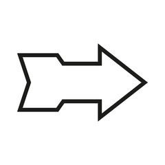 Big long wide arrow pointer. Vector illustration and drawing.