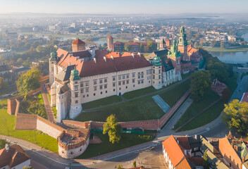 Wawel castle in the morning sun, Krakow, Poland