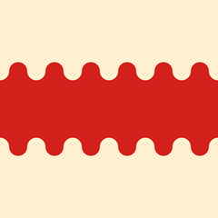 Red and beige yellow wavy background. Seamless repeating vector pattern.