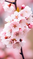 delicate cherry blossom tree, capturing the beauty and elegance of spring