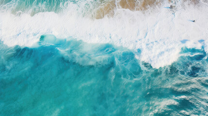 Aerial view an endless wave vivid blue ocean backdrop