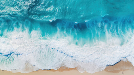 Aerial perspective of a vast wave ocean's blue mesmerizing